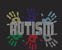 Motifs thermocollants personnalisés pour t-shirts, ruban autisme, autocollants de sensibilisation, motifs en cristal SS10