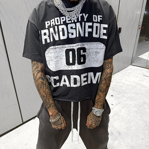 Streetwear poids lourd personnalisé lâche <span class=keywords><strong>Fives</strong></span> T-shirt coton sérigraphie Dtg imprimé T-shirt hommes lavage à l'acide boîte graphique T-shirt - Product Image 1