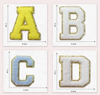 Patchs de Lettres à Paillettes en Chenille, 26 Pièces, Patchs Décoratifs Brodés pour Vêtements, Chapeaux, Veste, Jeans
