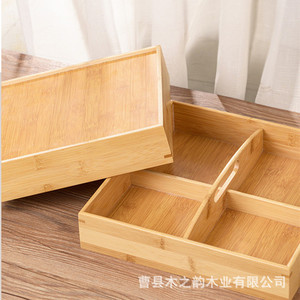 Caja de frutas secas para boda, bandeja de almacenamiento de madera con 4 compartimentos para celebración de compromiso, decoraciones de año nuevo chino - Product Image 3