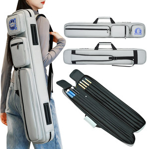 IVYCAW Étui de billard en alliage d'aluminium à 8 compartiments pour 4 queues + 4 poignées, sac souple pour queues de billard à joint fendu - Product Image 1