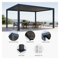 Fontaine de jardin contemporaine de luxe en aluminium pour l'extérieur, imperméable, pour restaurant, patio, gazebo en aluminium, pergola commerciale d'extérieur