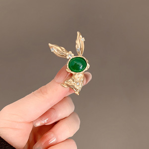 <span class=keywords><strong>Vintage</strong></span> tão bonito coelho ouro broche strass verde criativo broches pinos para mulheres moda design BroochesGJZ-BXZ083 - Product Image 6