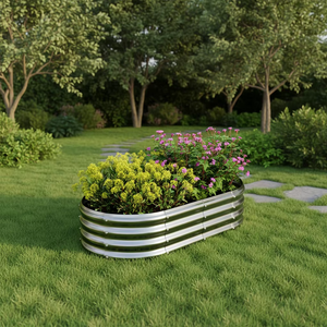 Jardinière ovale surélevée en métal personnalisable, grande, écologique, <span class=keywords><strong>pour</strong></span> plantes et légumes - Product Image 6