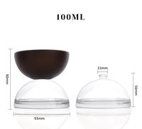 Flacons de parfum semi-ovales avec bouchon en bois à sertir de 15 mm, 100 ml, élégants flacons de parfum en verre, conteneur de parfum et de Cologne