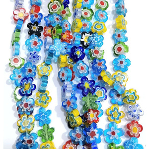 <span class=keywords><strong>Vetro</strong></span> <span class=keywords><strong>di</strong></span> lampwork millefiori <span class=keywords><strong>perline</strong></span>, perle <span class=keywords><strong>di</strong></span> <span class=keywords><strong>vetro</strong></span> <span class=keywords><strong>di</strong></span> <span class=keywords><strong>murano</strong></span> millefiori singolo a forma <span class=keywords><strong>di</strong></span> fiore - Product Image 1