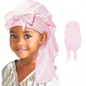 Gorro de Dormir Largo de Seda y Satén para Niñas, con Banda Elástica para Cabello Rizado, Regalo Promocional - Product Image 1