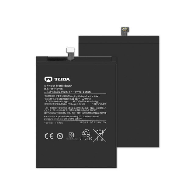 TLIDA Original Replacement Lithium-ion Polymer Battery BN54 for Redmi 9 10 Note9 Note 10 5020mAh 3.85V Stock Mobile Phone