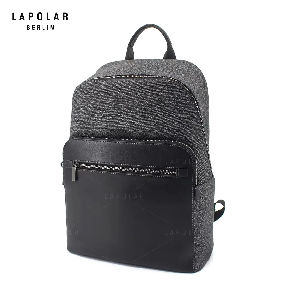 LAPOLAR lüks tasarımcı sırt çantası siyah erkek rahat dayanıklı 15.6 inç Laptop çantası iş dizüstü bilgisayar seyahat sırt çantası