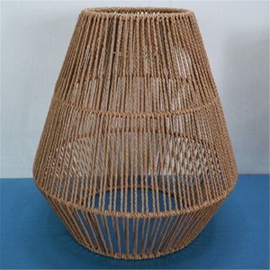 Plage côtière Corde Rotin Tissé Pendentif Simple <span class=keywords><strong>Naturel</strong></span> Tissé à la Main Dôme <span class=keywords><strong>Suspension</strong></span> <span class=keywords><strong>Abat</strong></span>-<span class=keywords><strong>Jour</strong></span> - Product Image 3
