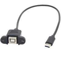 Cable de Panel Personalizado con Conector BF a USB 2.0 Tipo C Macho, con Bloqueo de Tornillo y Revestimiento de PVC para Altavoces y Micrófonos