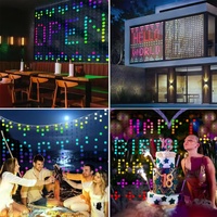 Guirlande lumineuse LED RVB intelligente à commande par application, 16 millions de couleurs, DIY, IP67, pour décorations de Noël, de fêtes et de fenêtres