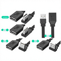 Câble d'extension USB 2.0 A mâle vers femelle plat en silicone ultra-fin à angle droit de 90 degrés pour clé USB et téléphone portable (vente en gros)