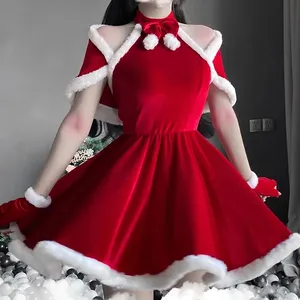 Costumi natalizi vestito da donna Cosplay abito di Babbo Natale di Natale Sexy da donna abito invernale coniglietto ragazze uniforme abito 2023