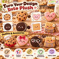Porte-clés en peluche biscuit mignon carré, jouet en peluche personnalisé pour la promotion de boulangeries et les cadeaux promotionnels