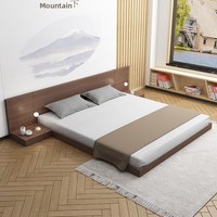 Lit double Tatami Simple 18 pour chambre principale, lit bas pour chambre de location 12, modèle Fleur de Soie 985, direct usine Foshan