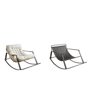 Chaise longue inclinable moderne pour adulte, en tissu écologique, avec structure en aluminium, pour chambre, salon, maison, villa - Product Image 3