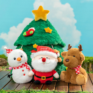 Animaux en peluche de Noël, cerf, sapin, Père Noël moelleux, poupée en peluche pour enfants, décoration pour magasins de cadeaux - Product Image 4