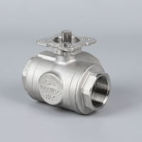 Vannes à boisseau sphérique manuelles en acier inoxydable à trois voies avec filetage interne et plateforme haute, OEM pour le transfert de fluides multicanal