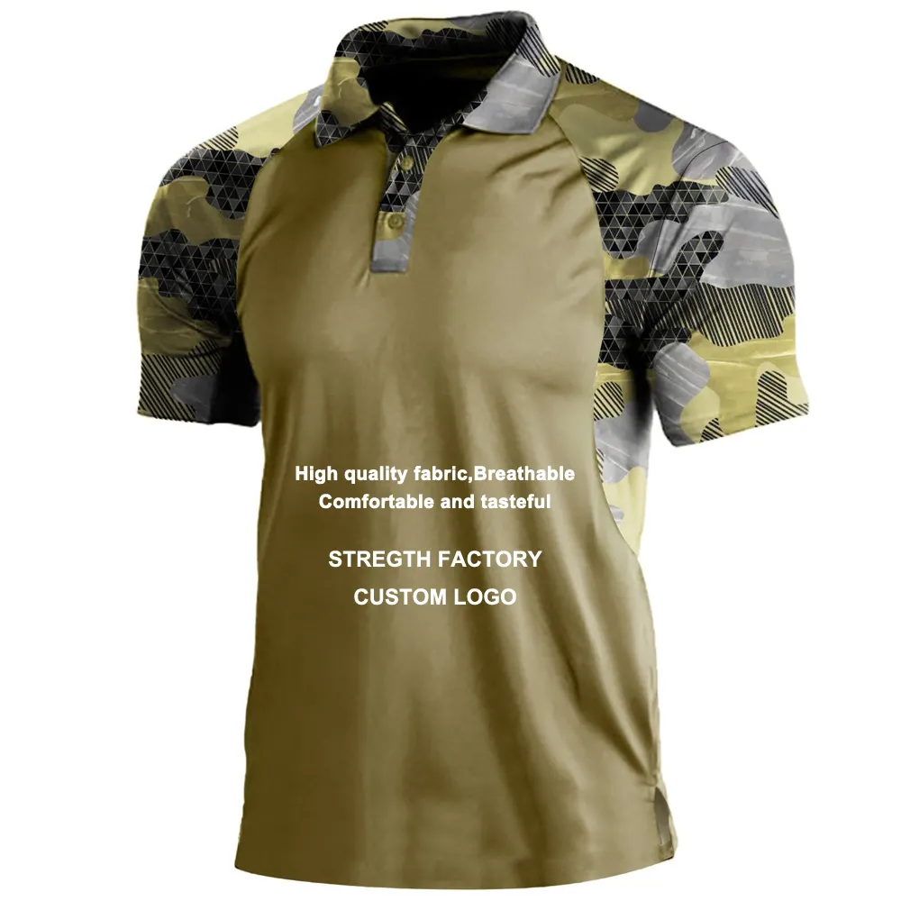 Maglietta Polo da uomo con Design mimetico per prestazioni tattiche