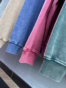 H5464 Wholesale Custom High Quality 420 Gsm 100% Cotton Boxy Fit Hoodies Acid Washed Hoodies for Men - Product Image 4