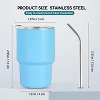 Diskon besar 2oz 3oz Tumbler Mini vakum baja tahan karat cangkir dinding ganda Tumbler gelas minum dengan tutup sedotan