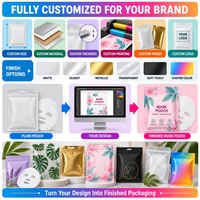 Pochette personnalisée durable pour masque facial en PE avec bec verseur, emballage thermoscellable pour usage cosmétique