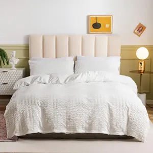 Plaid Texture Duvet Cover Sets Multicolor Available Hot Sale Wholesale Designer Seersucker Bedding Sets