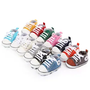 बेबी जूते बच्चे लड़कों लड़कियों के जूते कैनवास बच्चा स्नीकर्स विरोधी पर्ची शिशु पहली वॉकर 0-18 महीने