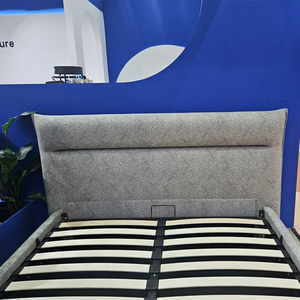 Base de Cama con Almacenamiento y Elevación Hidráulica, Tapizada en Tela Color Verde Azulado Claro, con Sistema de Elevación Hidráulico Resistente - Product Image 2
