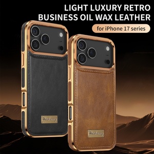 เคสโทรศัพท์มือถือหนัง PU ชุบเคลือบหรูหรา พร้อมแม่เหล็ก สำหรับ iPhone 17 14 15 16 Pro Max รองรับการชาร์จไร้สาย ป้องกันการกระแทก - Product Image 2