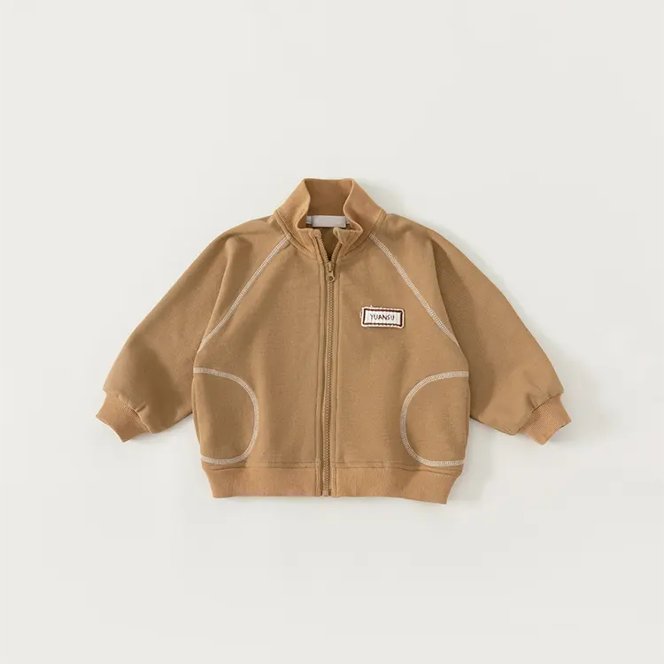 Vêtements d'extérieur personnalisés pour enfants les plus populaires vestes manteaux garçons filles doux logo brodé fermeture éclair nouveaux enfants porte veste