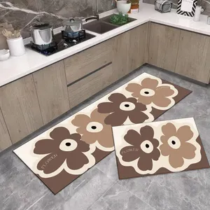 Tapis coloré de cuisine de style simple fait à la machine tapis de tapis nordique en PVC tapis de cuisine durables