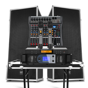Système de sonorisation professionnel Biner D925 avec 8 canaux, puissance 750w+750w, haut-parleurs audio pour spectacles sur scène D925 - Product Image 1