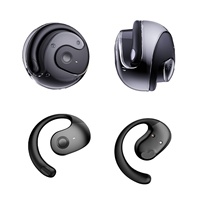 Écouteurs sans fil à conduction osseuse en gros, Bluetooth, TWS, avec indicateur de batterie LED, puce JL, couleur bleue, longue autonomie