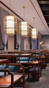 โคมไฟระย้าไม้ไผ่งานแฮนด์เมดสไตล์จีนโคมไฟแนวชนบทสำหรับร้านอาหารบ้านชาและอินน์โคมไฟศิลปะทำจากไม้ไผ่เรียบง่ายสุดสร้างสรรค์ - Product Image 3