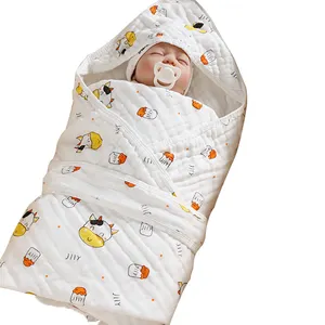 Hot Sells Sleepers 100% Cotton Material Waffle Muslin Best Lightweight Summer Blankets