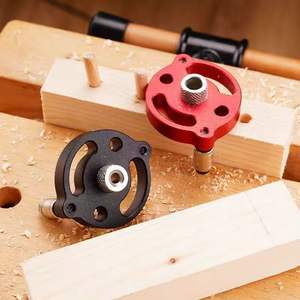 1 kit DIY en alliage d'aluminium pour le travail du bois, traçeur de centre vertical, gabarit pour trous de poche, outil d'alignement de panneaux et <span class=keywords><strong>aide</strong></span> au centrage - Product Image 4