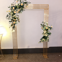 Arche métallique dorée pour décorations de mariage, support floral et toile de fond pour fêtes de mariage