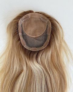 Châu Âu Tóc Lụa <span class=keywords><strong>Top</strong></span> & ren Topper lụa cơ sở đầy đủ handtied đa hướng phần Topper cho phụ nữ tóc thay thế hệ thống - Product Image 1