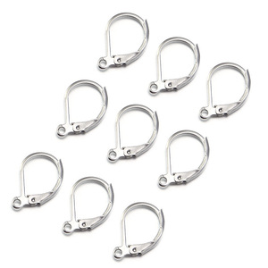 Stainless Steel French <b>Hook</b> Earrings Small D-Shaped <b>Clip</b>-On Jewelry Findings DIY Earring Accessories - Product Image 4