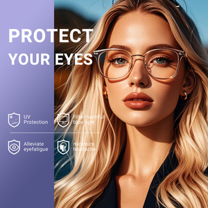 TR90 Chic Unisex Magro Metal Óculos Ópticos Quadro Claro/Preto/Vermelho/Rosa Retangular Anti-Azul Óculos de Luz Óculos - Product Image 6