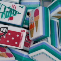 Ensemble de Mahjong Summer Breeze en acrylique de luxe, 160 tuiles de Mahjong, ensemble américain à 5 couches avec MAHJ et CO