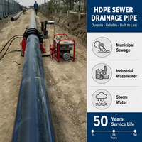 Tubería de Drenaje de Alcantarillado de HDPE DN200 PN10 ISO 4427, Tubo de Drenaje Subterráneo de Larga Duración (50 Años) - Precio de Fábrica para Suministro a Granel