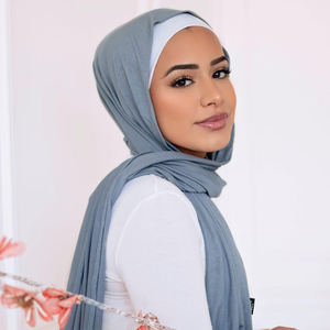 Venta al por mayor liso turbante musulmán <span class=keywords><strong>Hijab</strong></span> Jersey algodón <span class=keywords><strong>Hijab</strong></span> árabe Jersey chales bufanda mujeres - Product Image 1