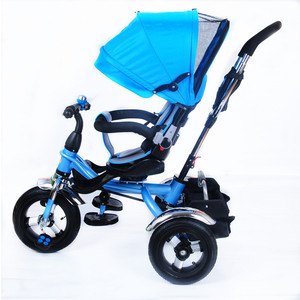 Vélo pour bébé pliable à pneus gonflables pour 2 ans Photos/Vélo à 3 roues avec barre de poussée/Vélo pour enfants 4 en 1 avec parapluie et panier arrière - Product Image 3