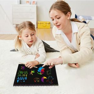 Papel Mágico para Rascar Arcoíris, Tarjetas Creativas y Coloridas para Dibujar, Libro de Pintura para Rascar DIY - Product Image 4