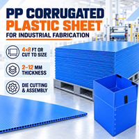 Feuille de plastique ondulé PP 4x8 pieds ou découpée sur mesure avec épaisseur personnalisée pour la fabrication et l'assemblage de boîtes d'emballage