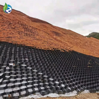 Промышленная наружная геосетка из HDPE зеленого цвета для защиты берегов рек, укрепления грунта, сотовая сетка