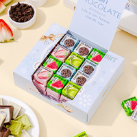 Boîte de cubes de chocolat au beurre de cacao saveur fraise matcha, vente chaude, boîte cadeau premium, collation